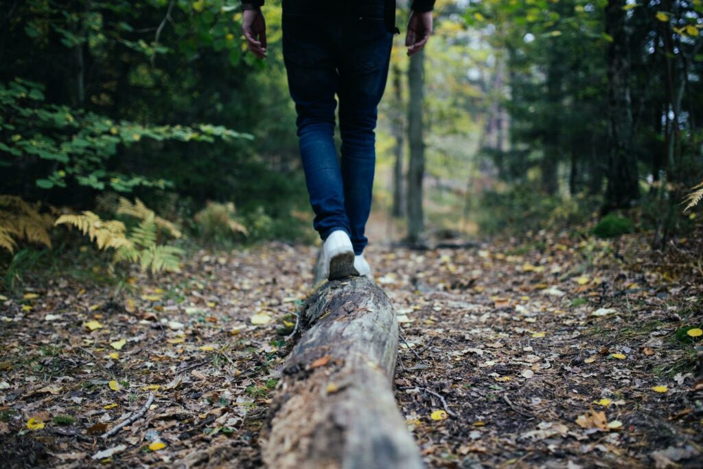 bioidentical hormone replacement therapy, a man walking in the forest